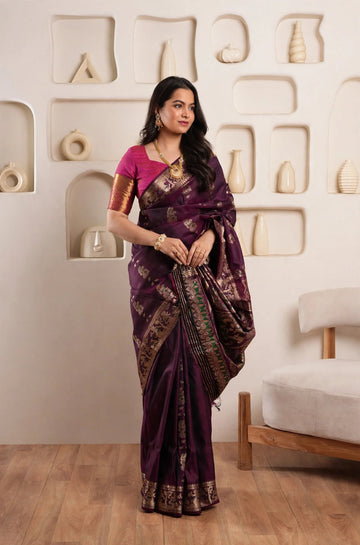 Gulnaar | Silk Mark Certified Swarnachari Saree
