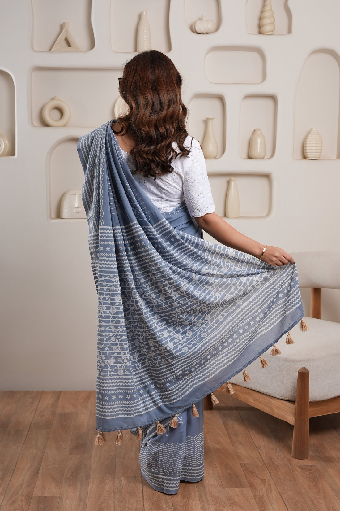 Rimjhim | GI tag-certified Handblock Print Saree