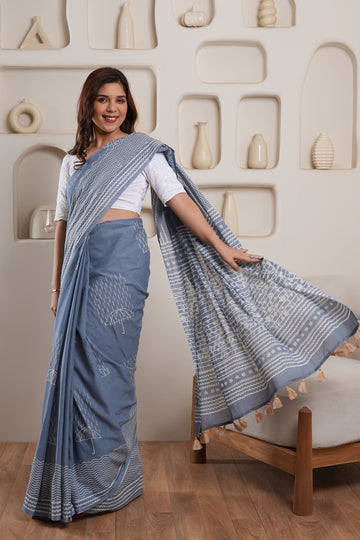 Rimjhim | GI tag-certified Handblock Print Saree
