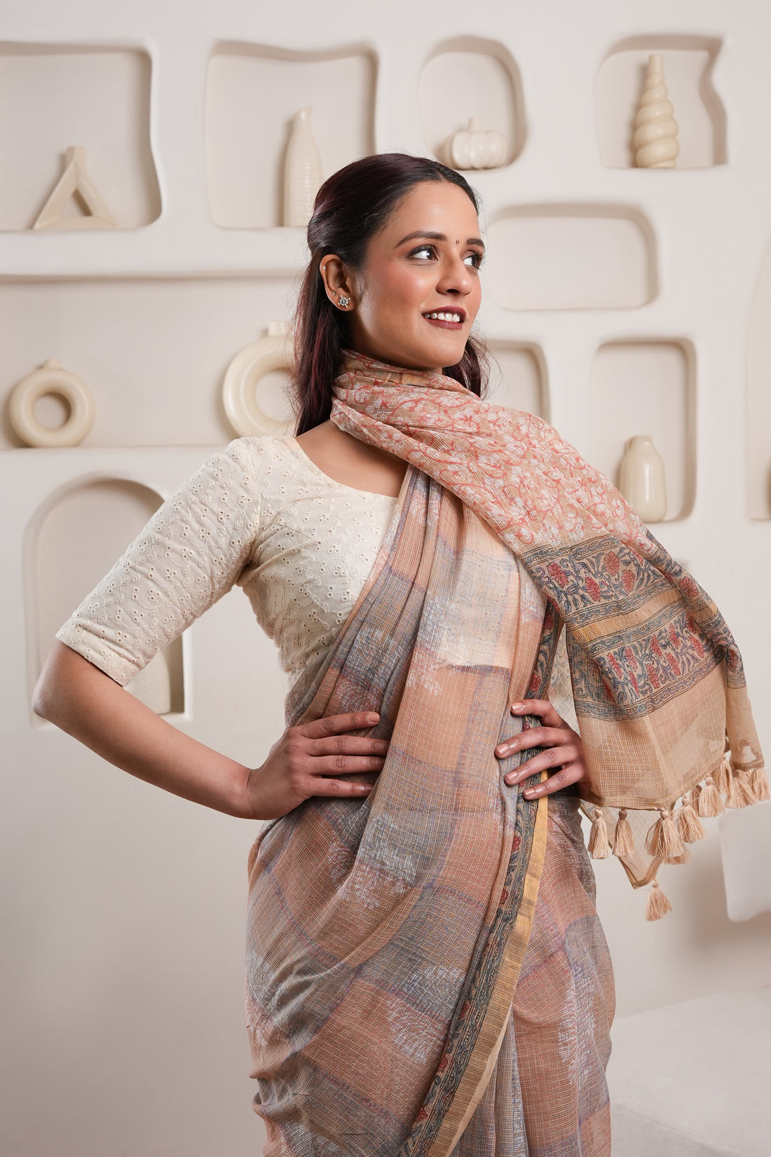 Pravesh | GI tag-certified Handblock Print Saree