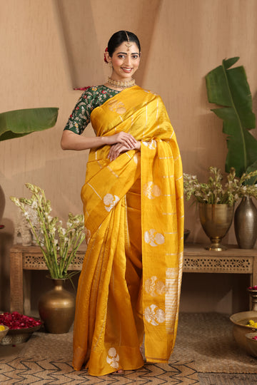 Basanti | Silk and Handloom certified Banarasi saree
