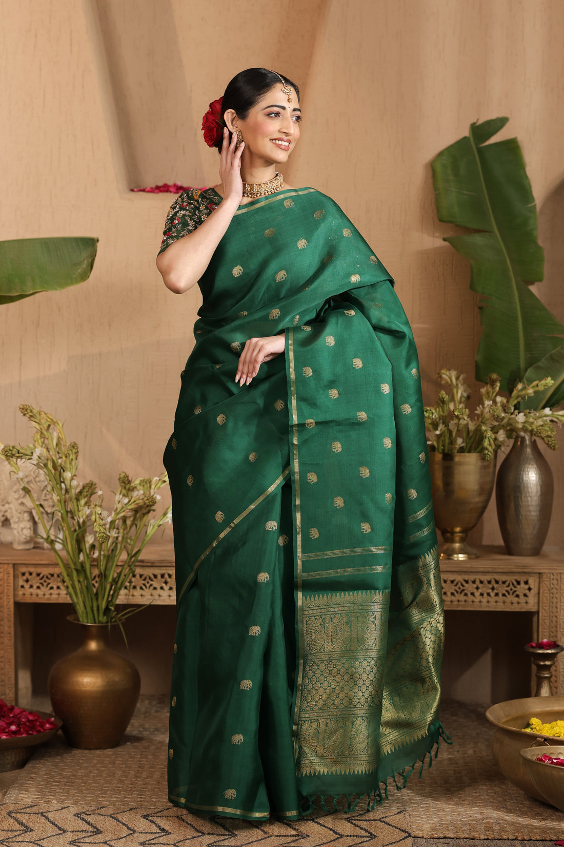 Gajalakshmi | Silk and Zari certified Kanjivaram saree