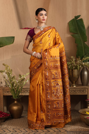 Swarnalata | Silk and Handloom certified Baluchari saree