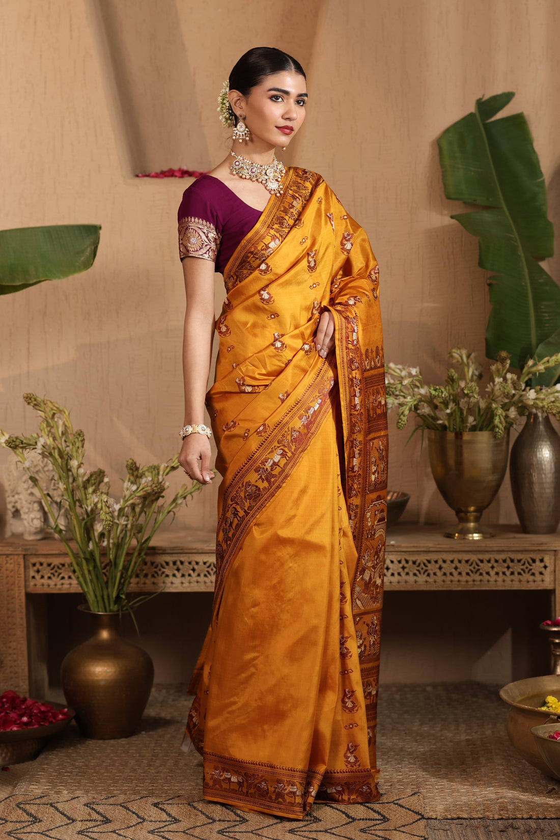 Swarnalata | Silk and Handloom certified Baluchari saree