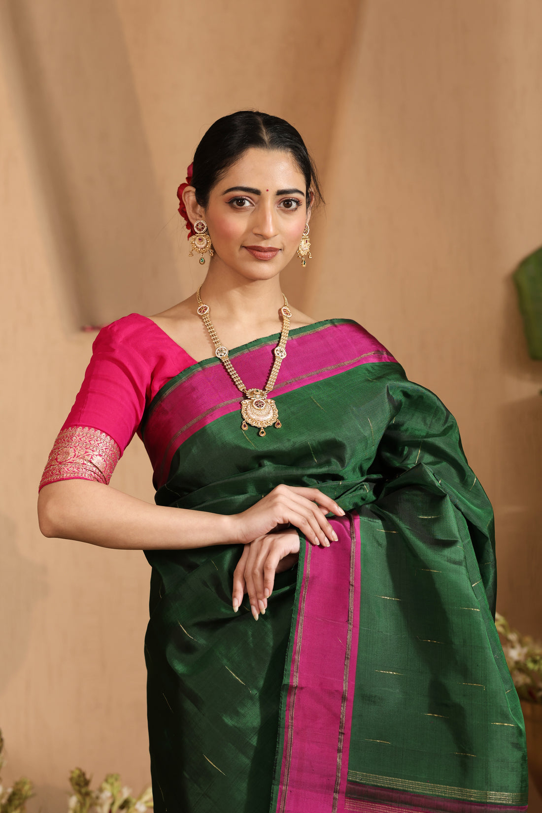 Anandi | Silk and Zari certified Kanjivaram Saree
