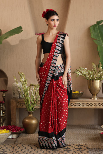 Sindoori | GI tag-certified Ajrak Saree